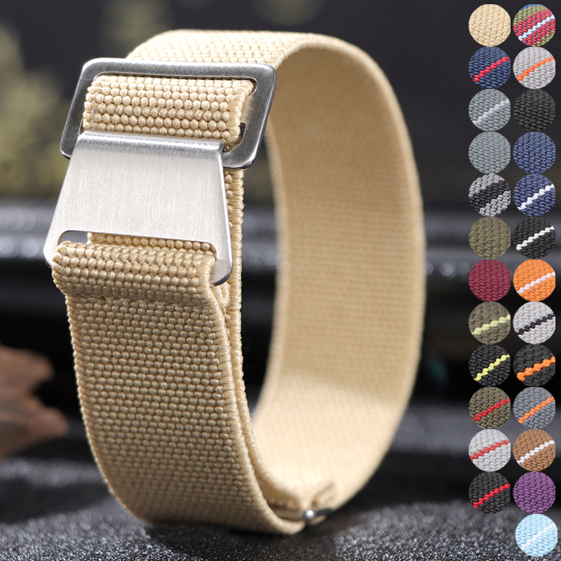 Parachute Strap Elastic - 18/20/22mm Elastic Nylon Watch Strap Multi-Color