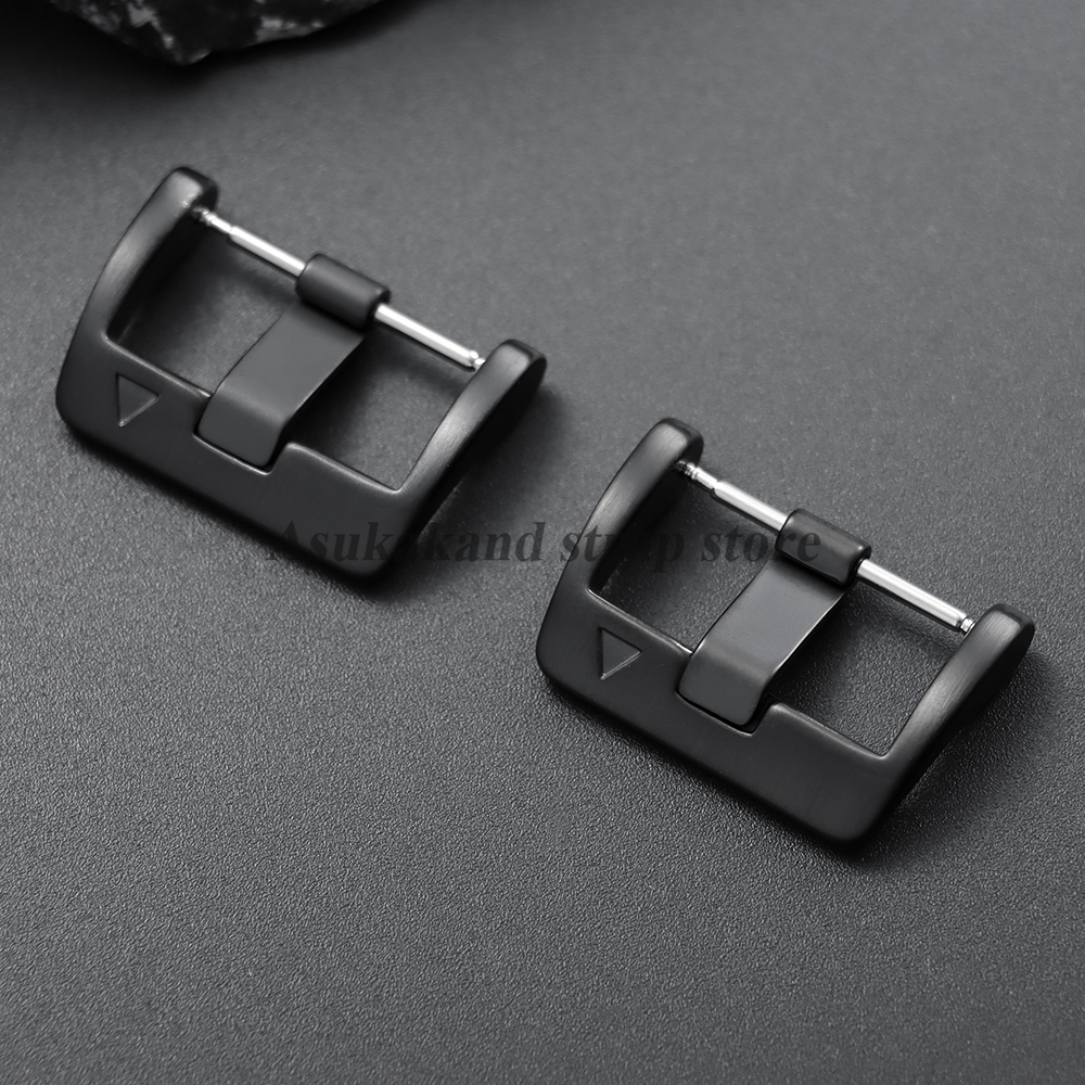 Silicone Watch Band 22Mm - Black Stainless Steel Watch Buckle 22mm
