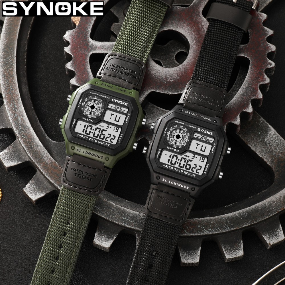 Canvas Strap Watch - Synoke Outdoor Military Digital Watch For