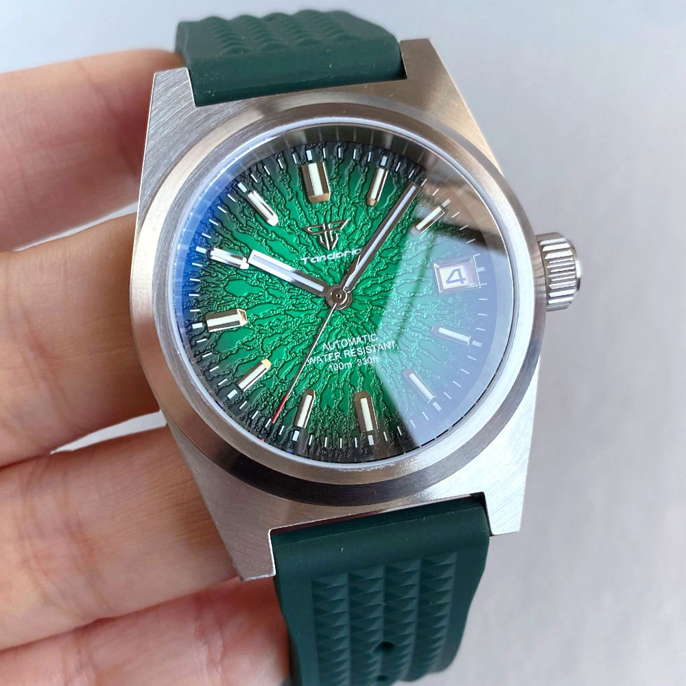 Rubber Strap Diver - New 38mm Mechanical Watch Men Green