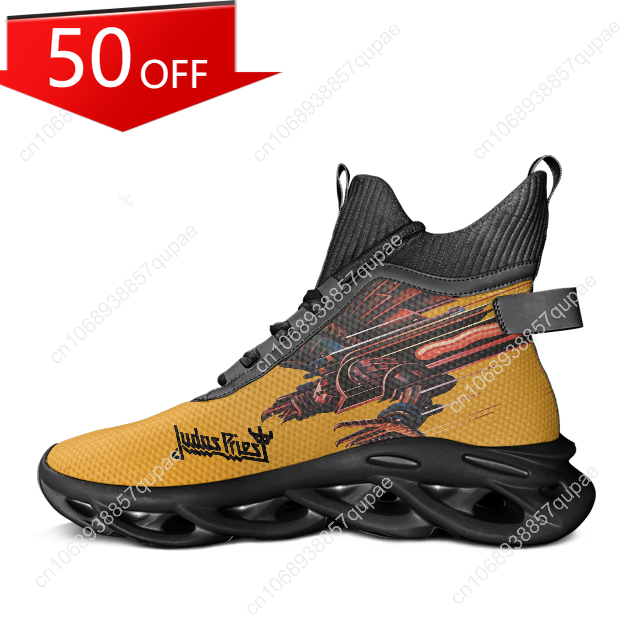 Mesh Strap Metal - Judas Priest High Top Flats Sneakers