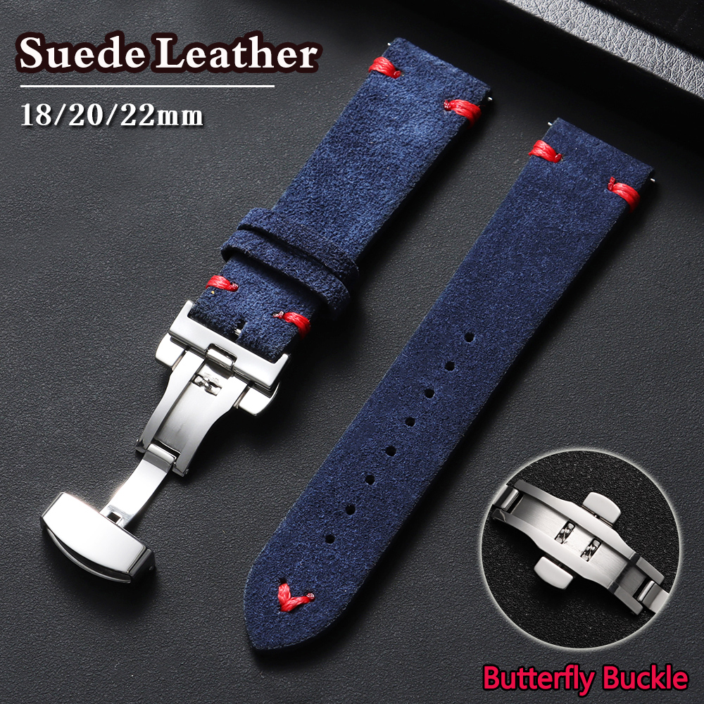 Suede Strap Watch - Suede Leather Watch Strap 18mm 20mm