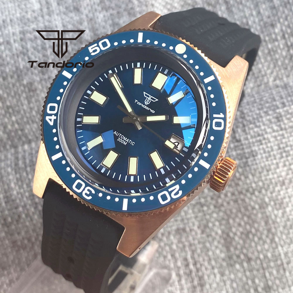 Rubber Strap Diver - Tandorio 62 MAS CUSN8 Solid Bronze