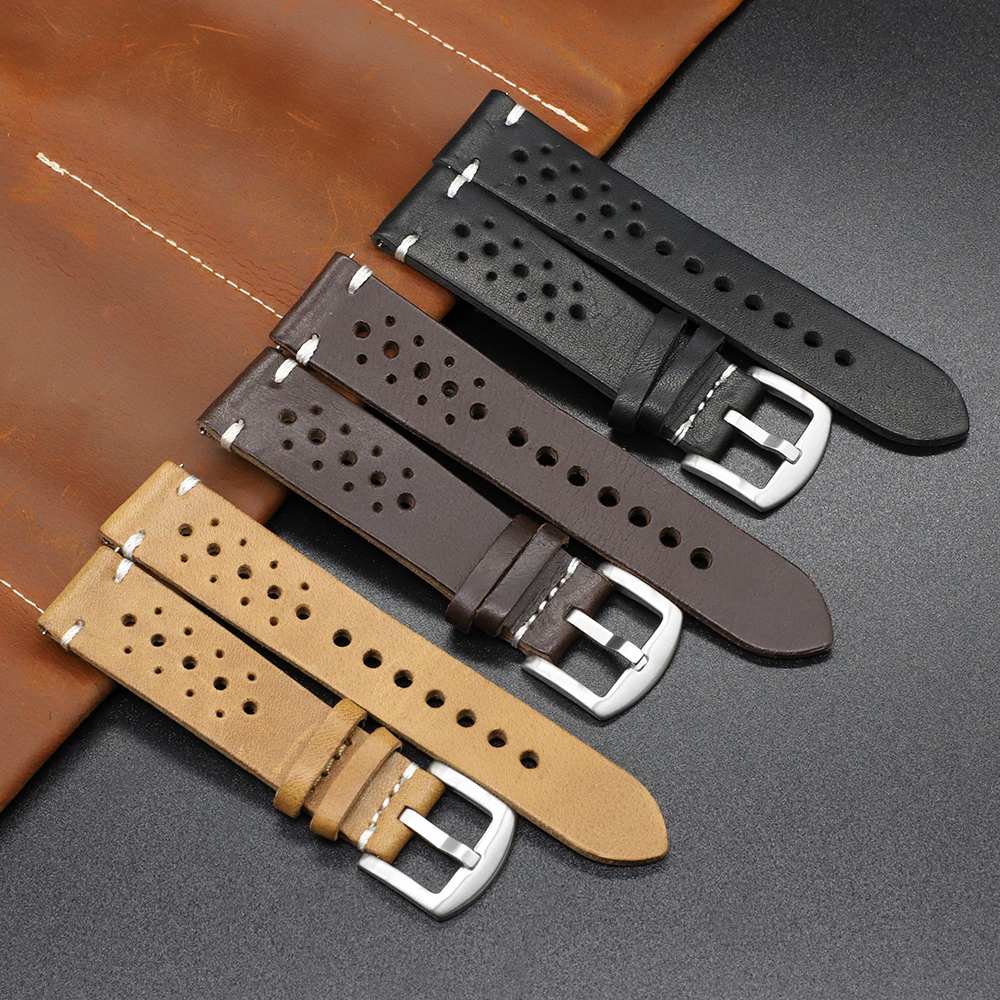 Tropic Strap Vintage - Premium Vintage Genuine Leather Watchband Black