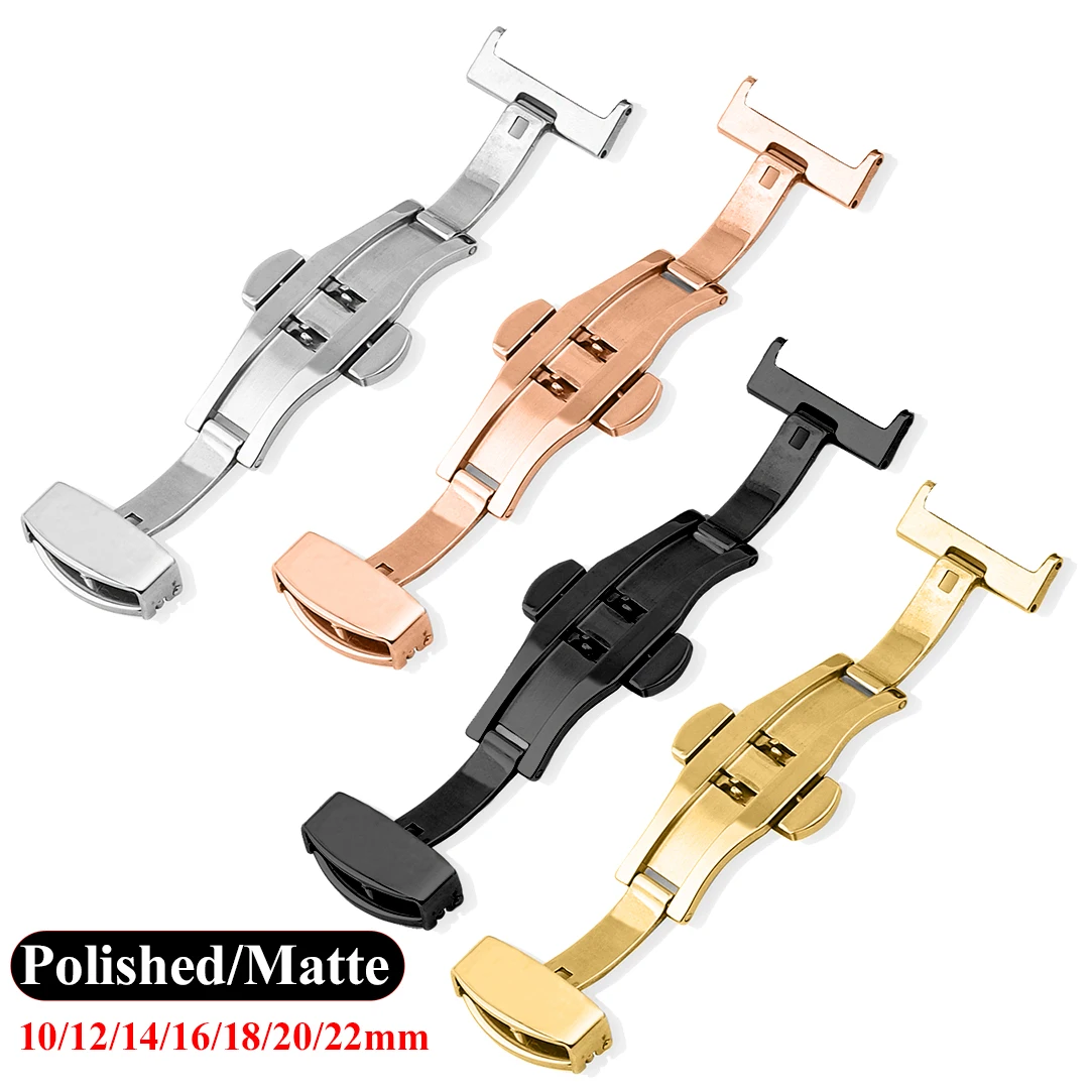Rubber Strap Diver - Stainless Steel Butterfly Fold Watch Buckle
