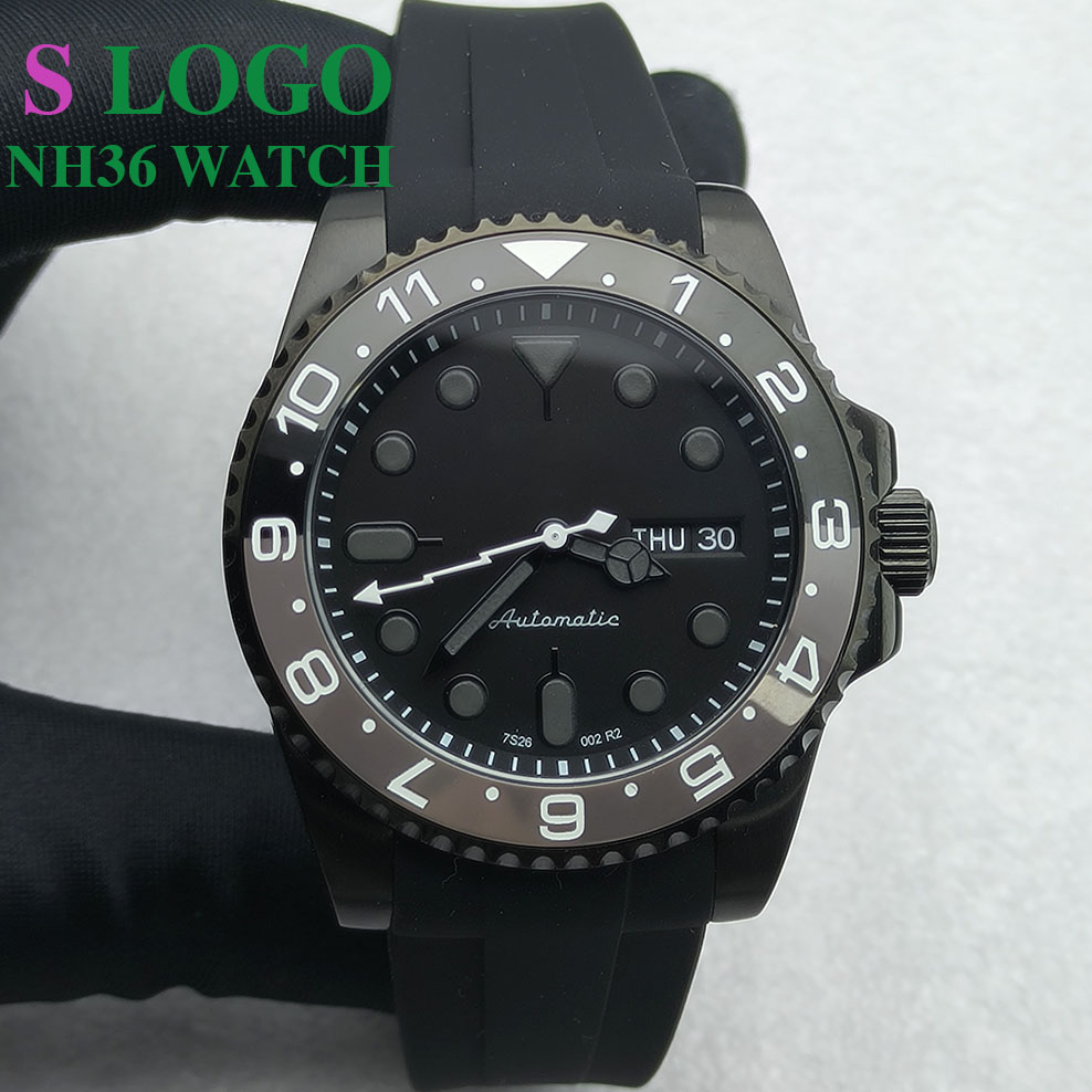 Stainless Bracelet Diver - 40MM NH36 Watch Black Men's Stainless