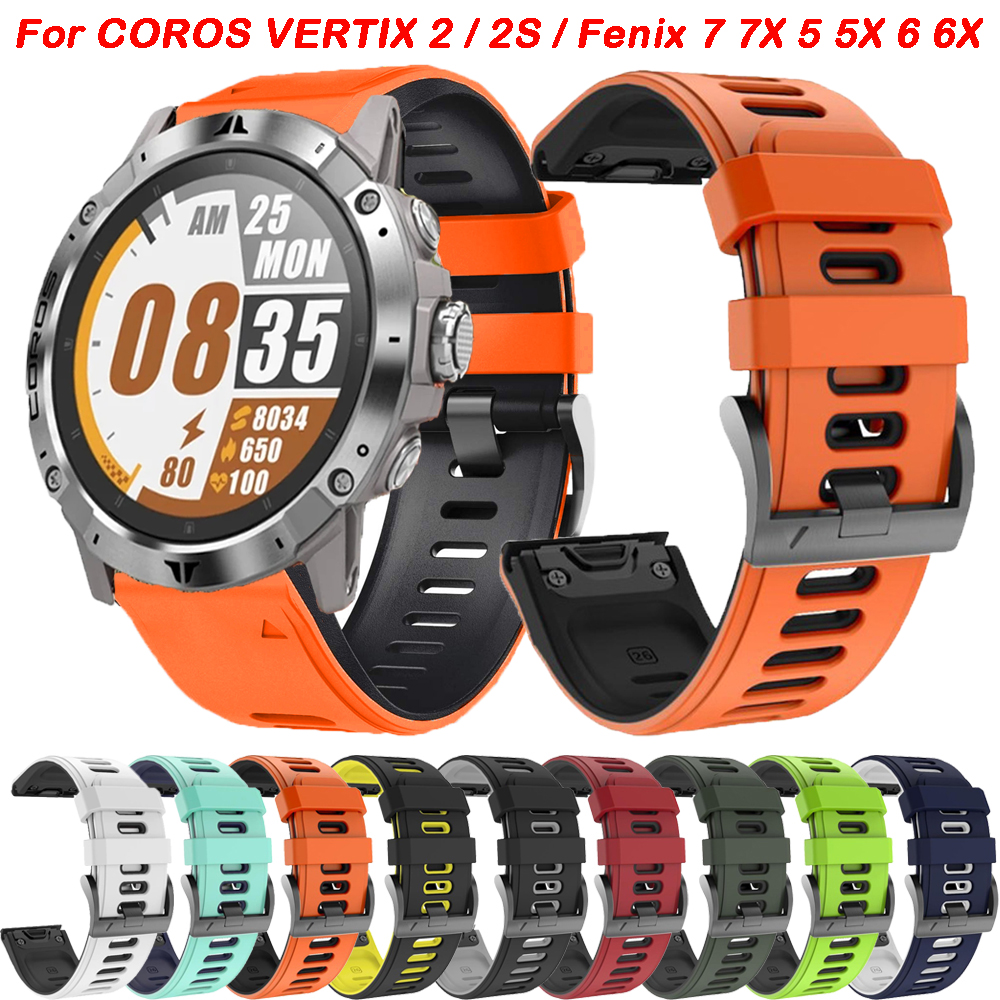 Silicone Watch Band 22Mm - Replacement Watchbands 22mm 26mm For COROS