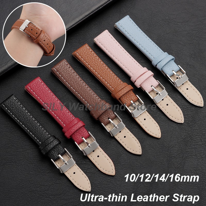 Rubber Strap Diver - 10mm 12mm 14mm 16mm Ultra-thin Leather