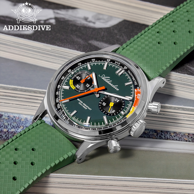 Rubber Strap Diver - ADDIESDIVE Chronograph VK64 Watch For Men