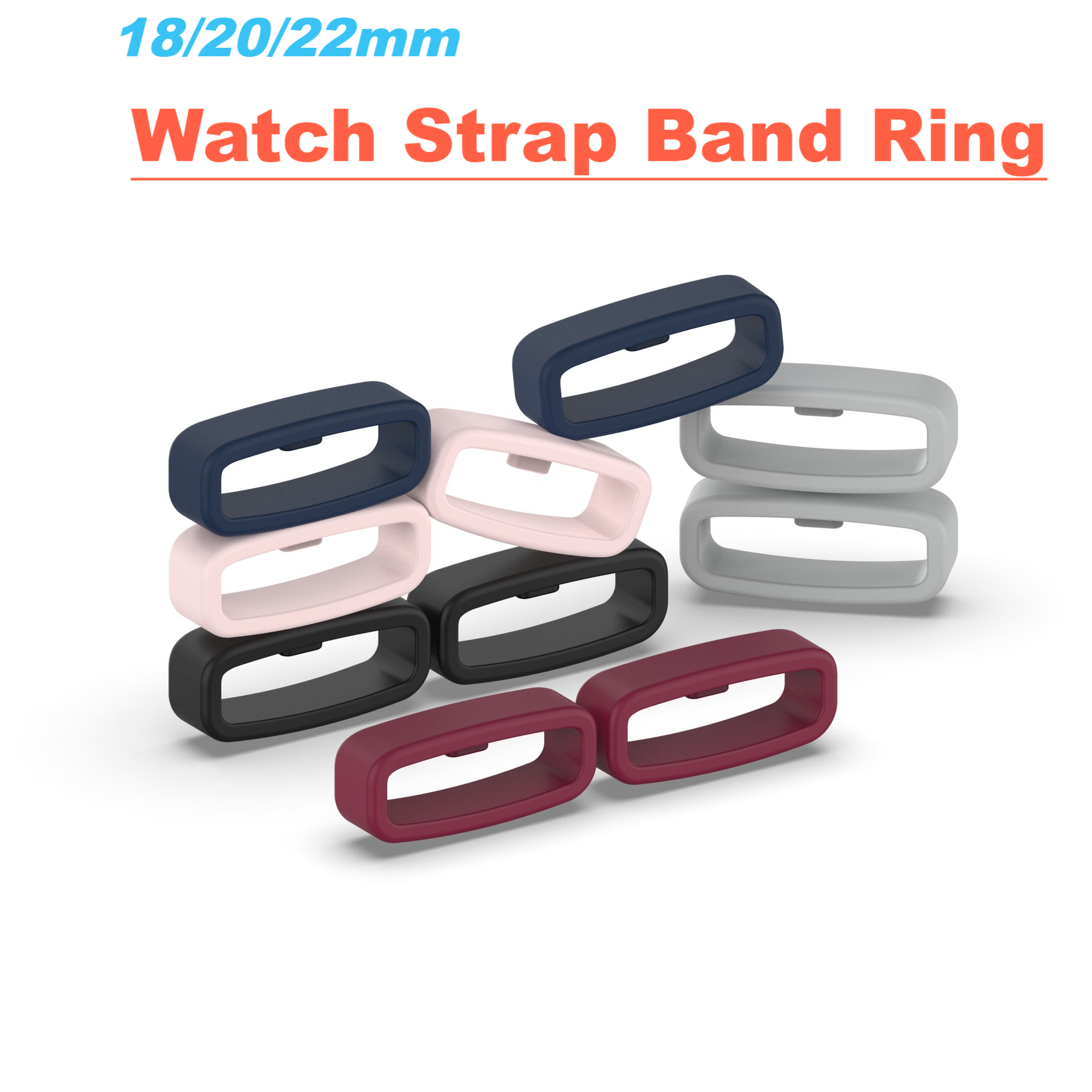 Silicone Watch Band 22Mm - ​Rubber Watch Strap Band Keeper Loop