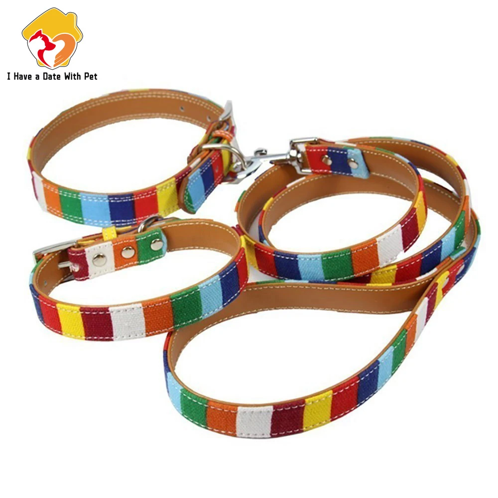 Leather Strap Quick Release - (1 collar+1 leash) S M L