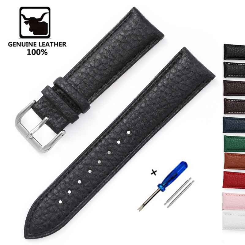 Suede Strap Watch - Litchi Pattern Soft Leather Watch Band
