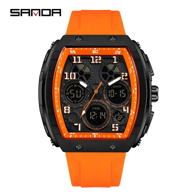 Rubber Strap Diver - SANDA 6157 New Fashion Men's Electronic