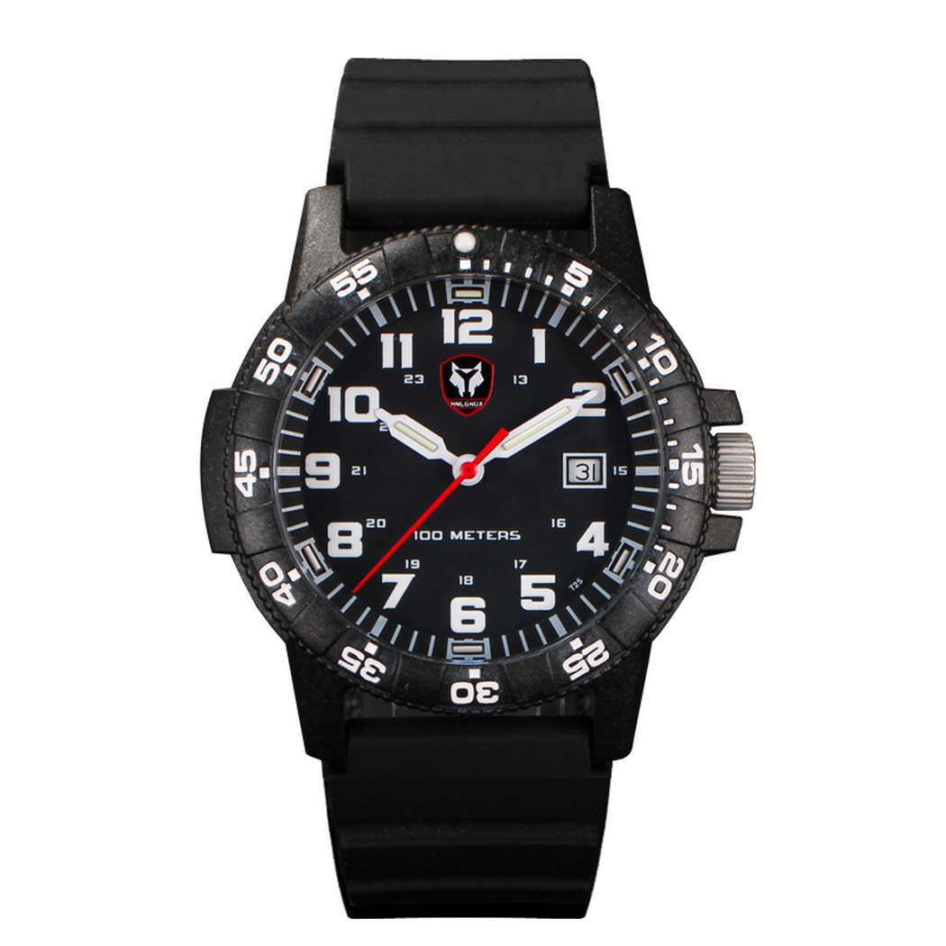 Rubber Strap Diver - Hnlgnox Mens Pilot Watches Sport Watch
