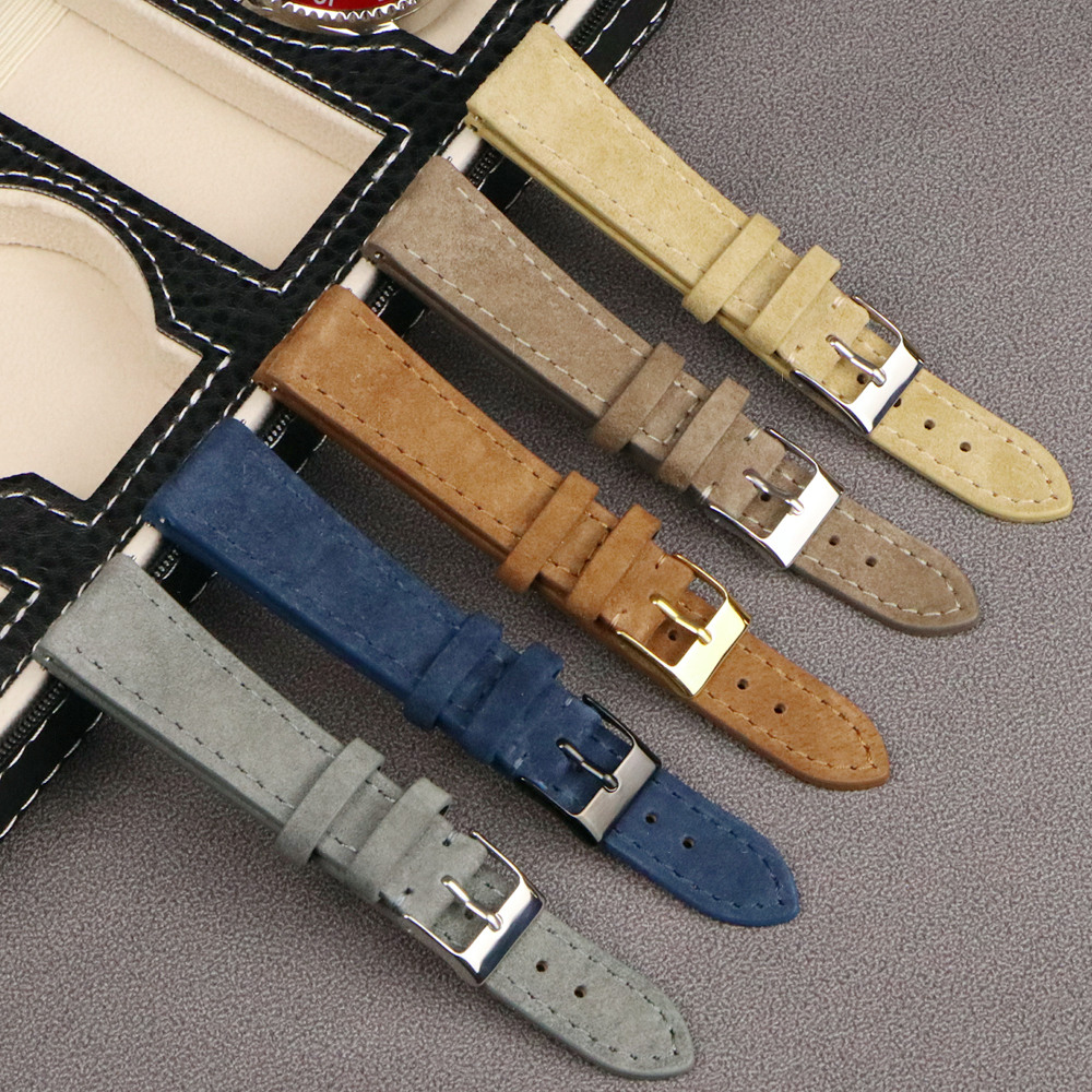 Suede Strap Watch - Premium Leather Suede Watch Strap 18mm