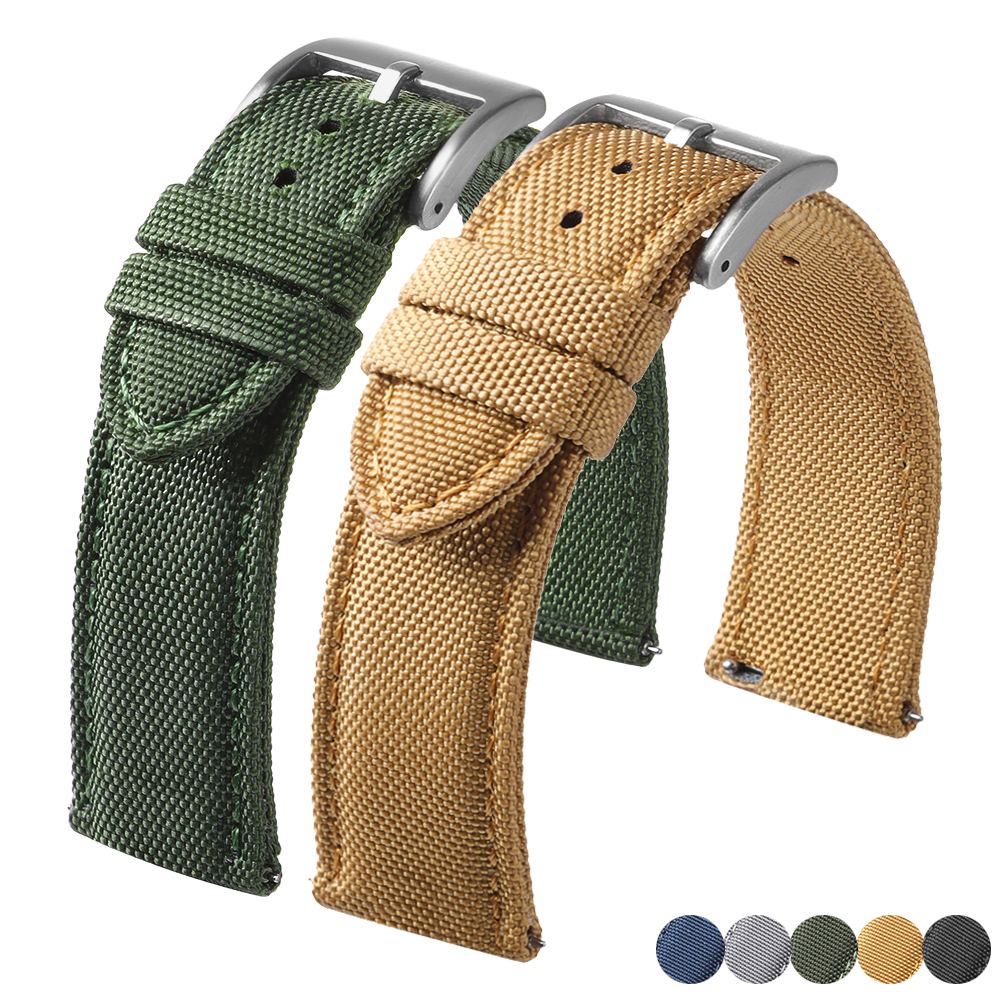 Canvas Strap Watch - Waterproof Sailcloth Watch Strap Two-Sided Nylon