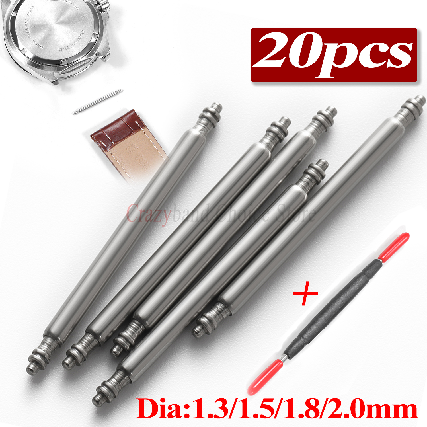 Spring Bar Tool Set - 20pcs Metals Watch Band Pins 1.8mm