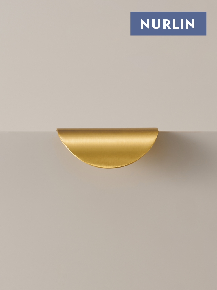 Curved Spring Bar - Nurlin Brass Fold Short Edge Pull
