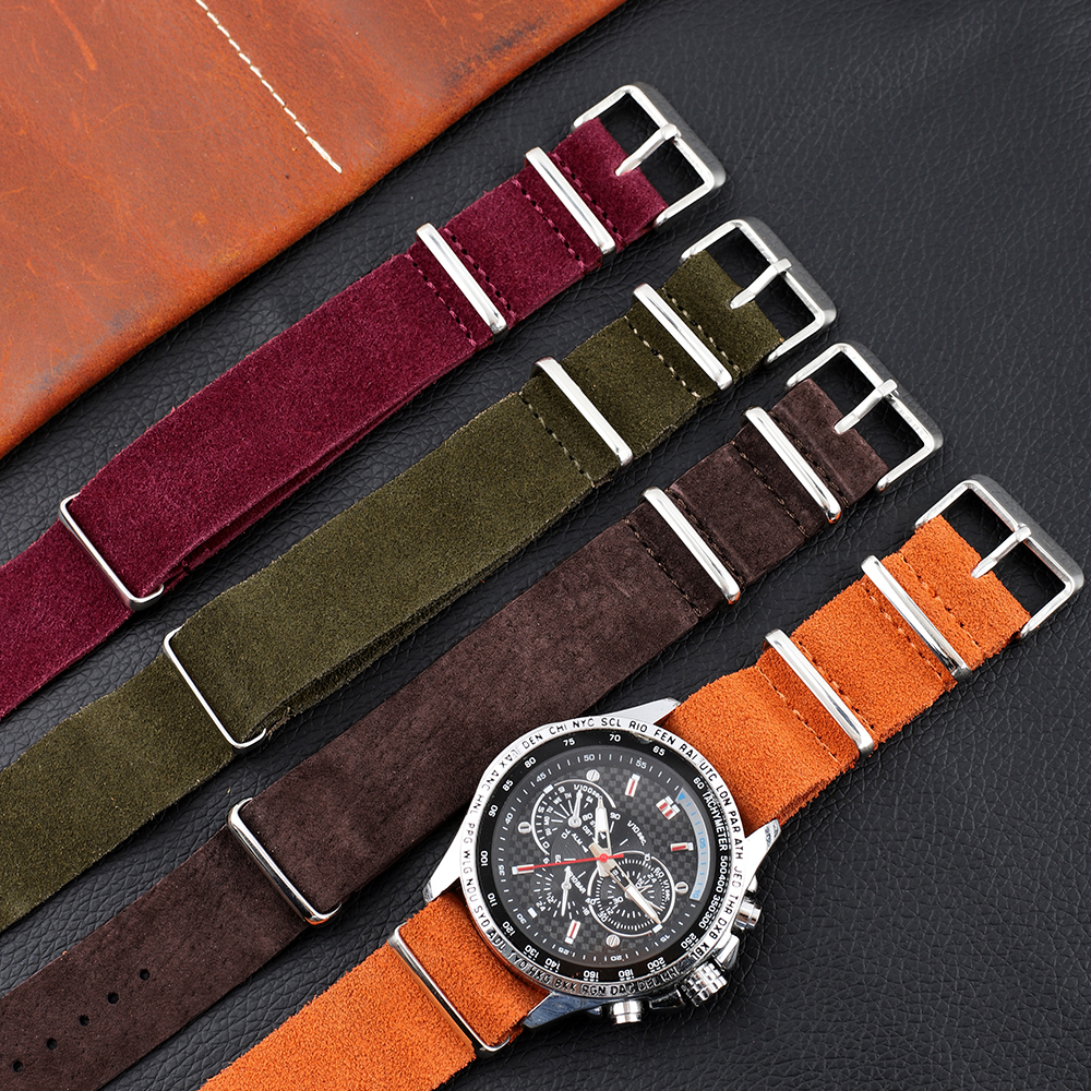 Suede Strap Watch - 18mm 20mm 22mm Vintage Soft Suede