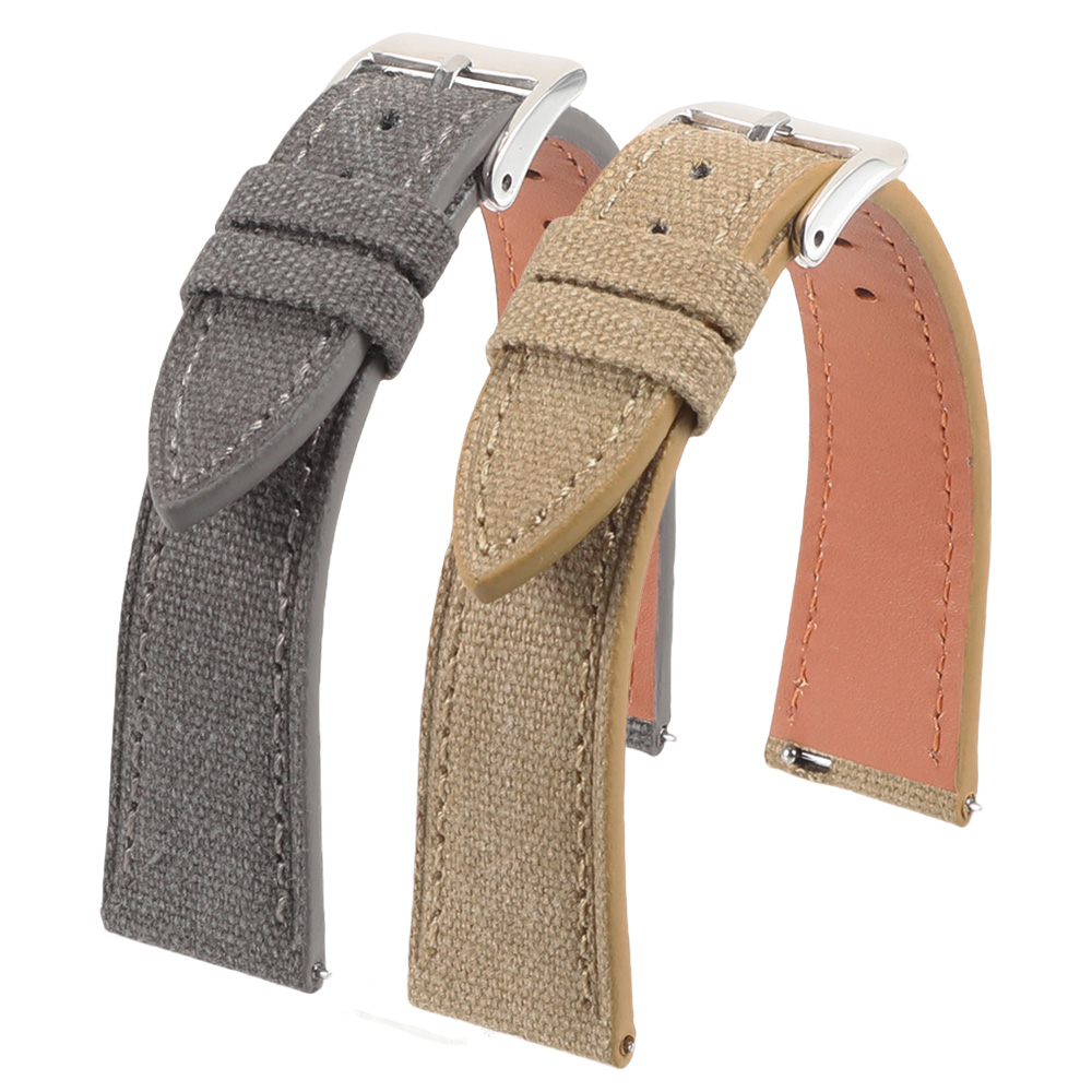 Canvas Strap Watch - Handcrafted Slim Watch Strap 20mm 22mm
