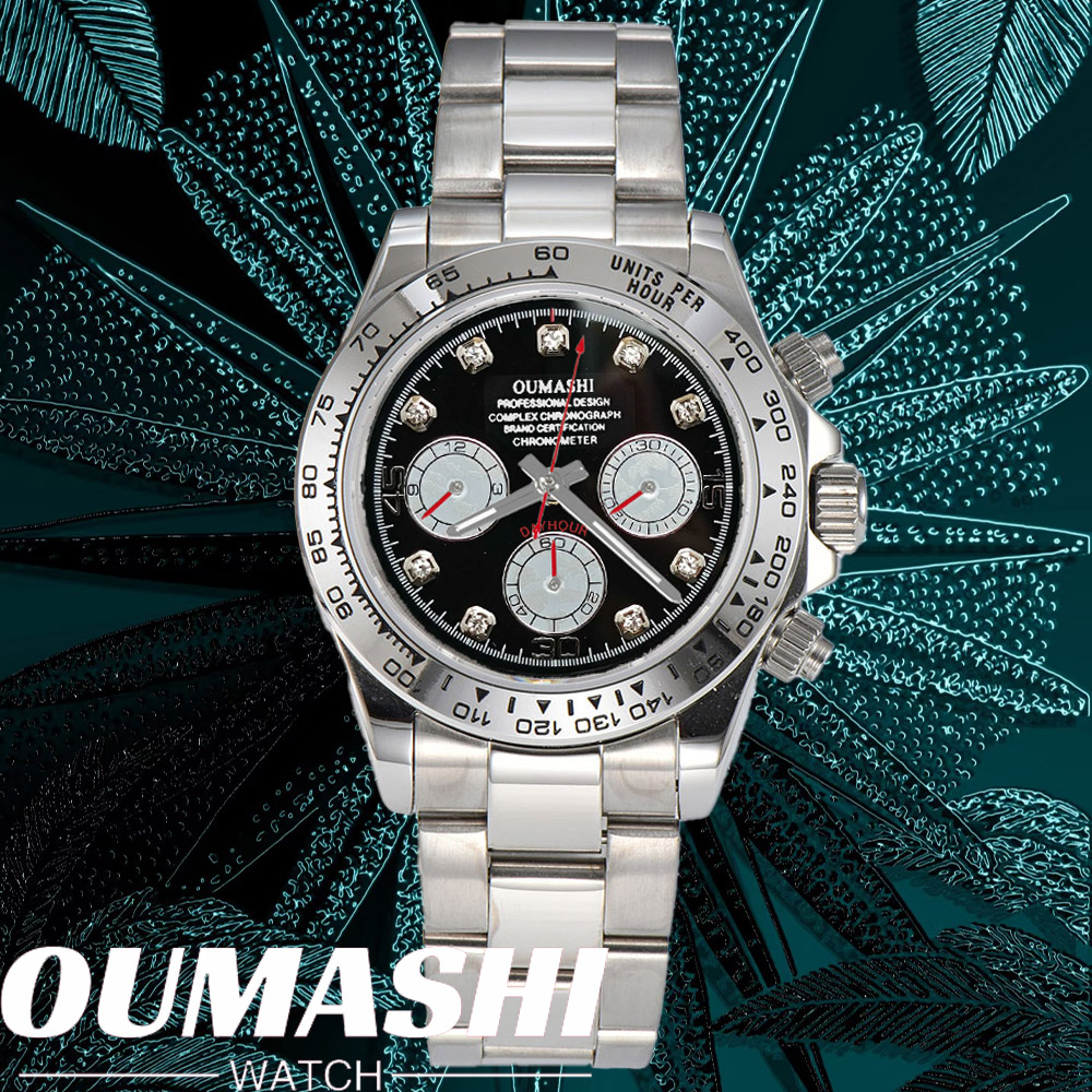 Stainless Bracelet Diver - Luxury VK63 WATCH 39.3mm quartz Chronograph
