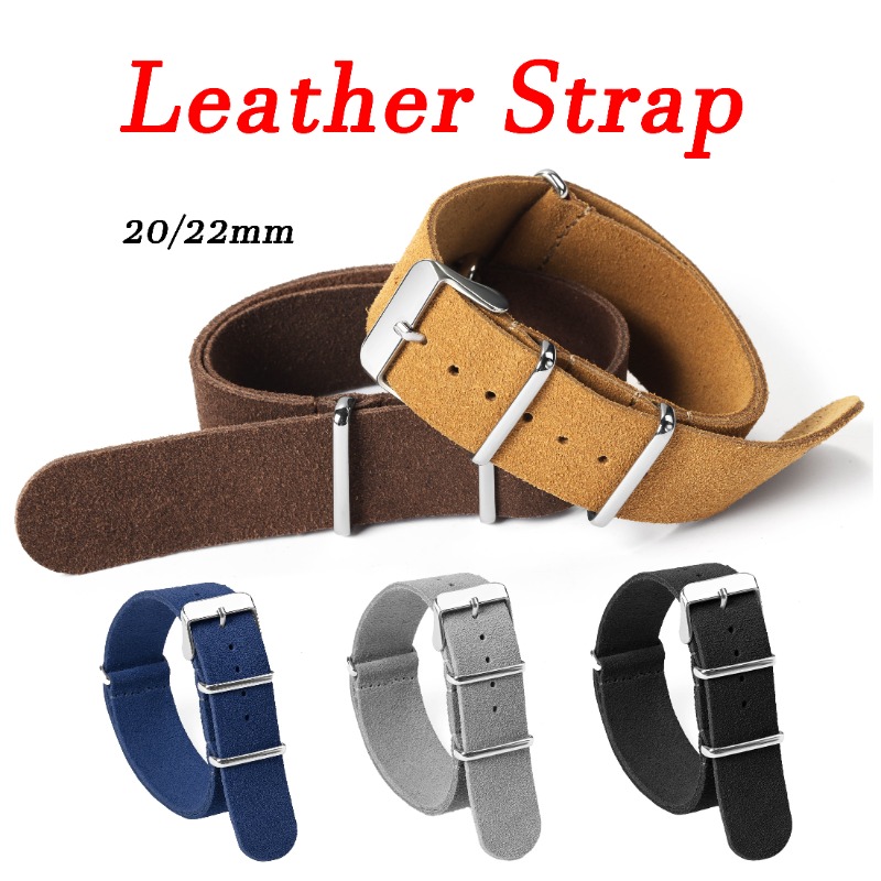 Suede Strap Watch - 20mm 22mm Universal Military Retro Suede