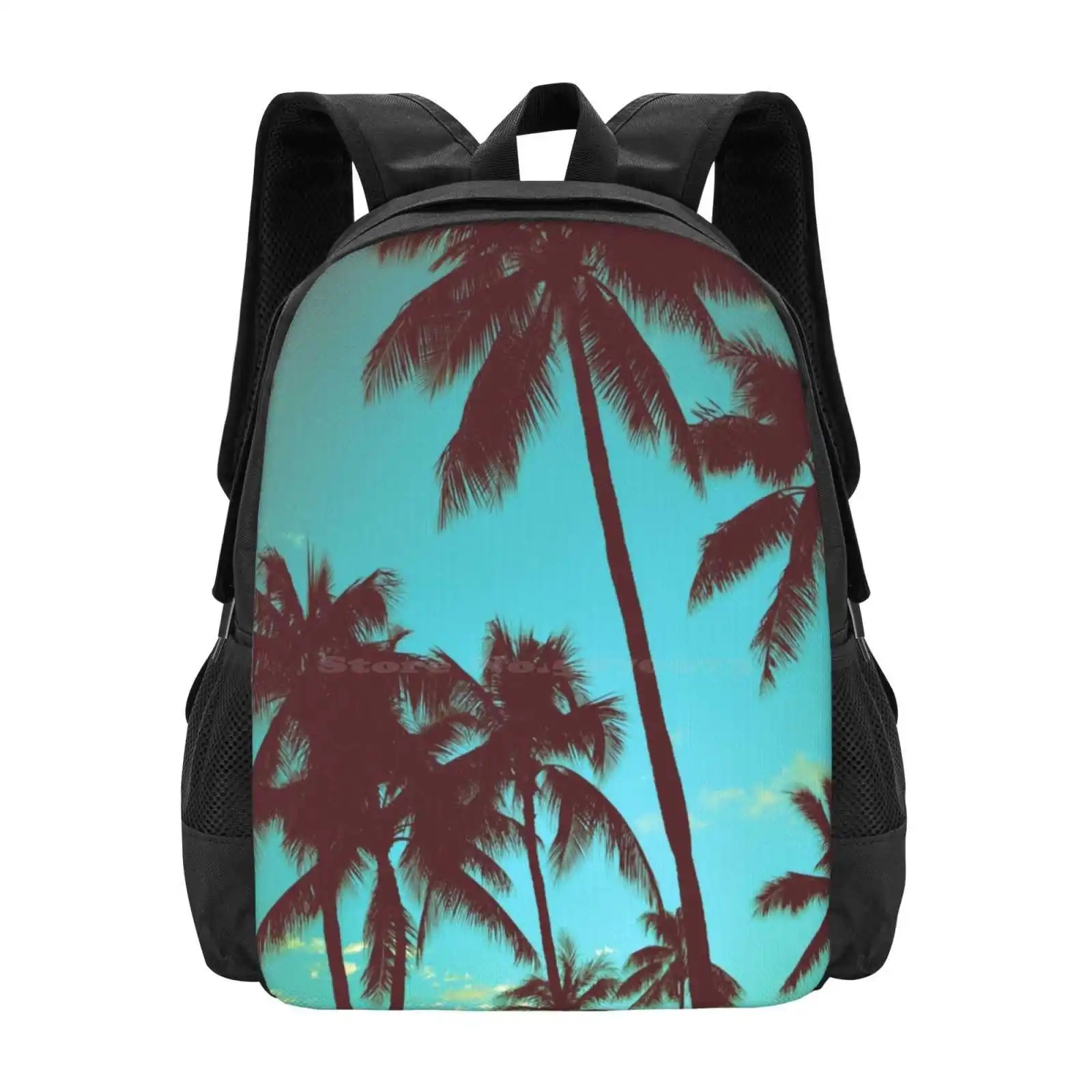 Tropic Strap Vintage - Vintage Tropical Palms Pattern Design Bagpack