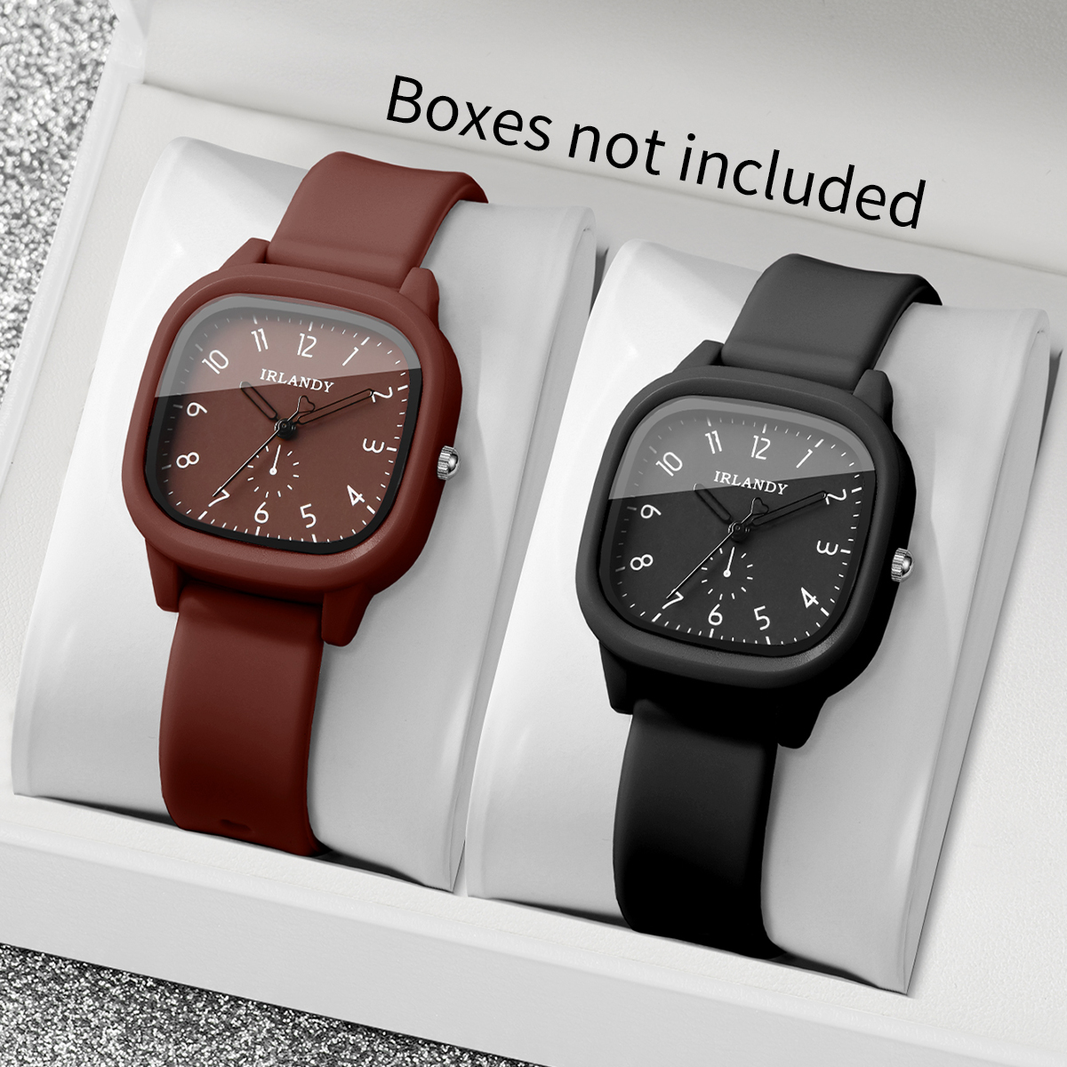 Silicone Band Women - 2PCS Fashion Square Arabic Dial Women