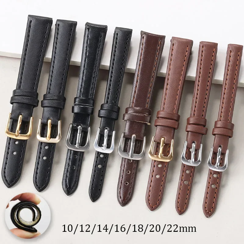 Suede Strap Watch - PU Leather Strap 10mm 12mm 14mm