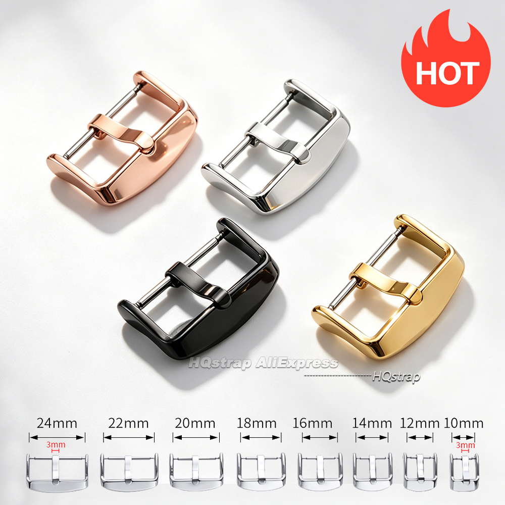 Silicone Watch Band 22Mm - Pin Clasp Watchbands Buckle 12mm 14mm