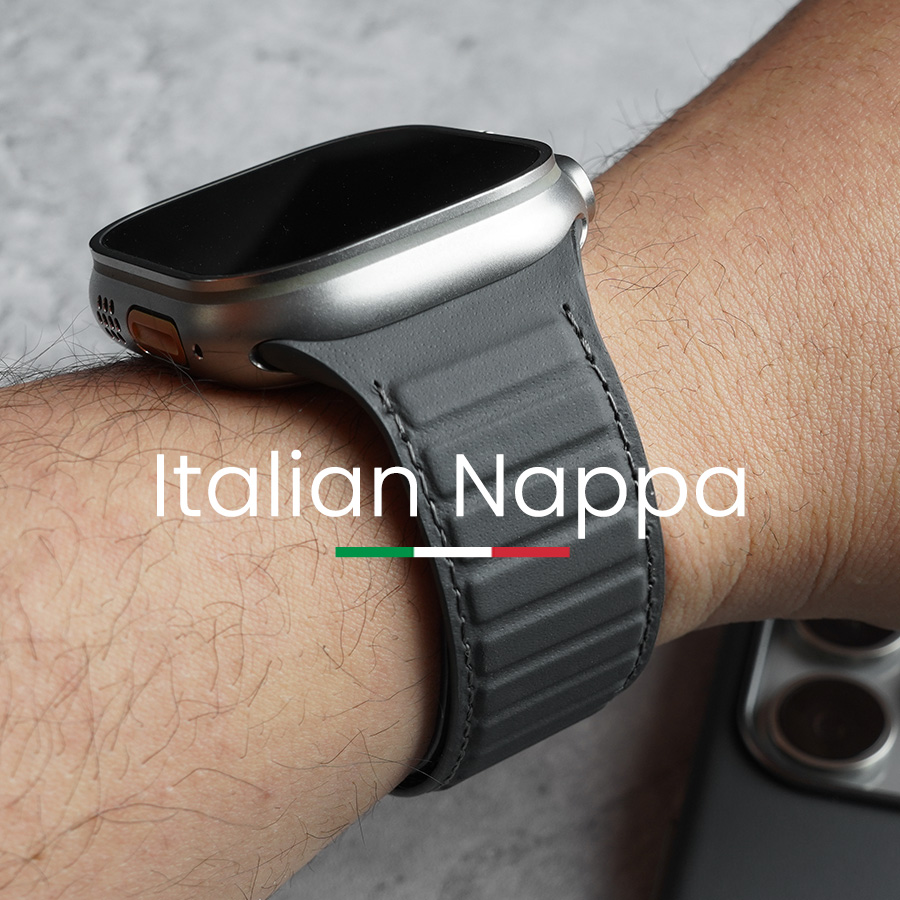 Suede Strap Watch - Magnetic Nappa Genuine Strap for Apple
