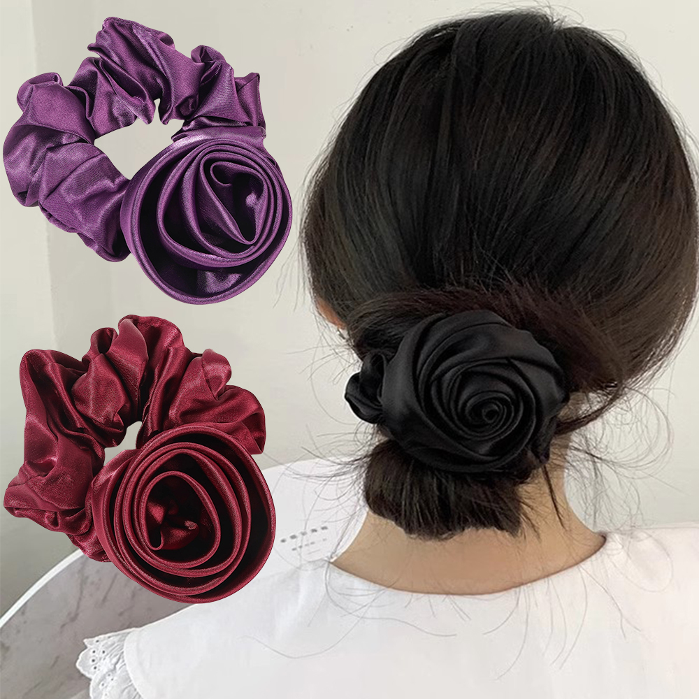 Silicone Band Women - Korean Women Rose Elastic Hair Bands