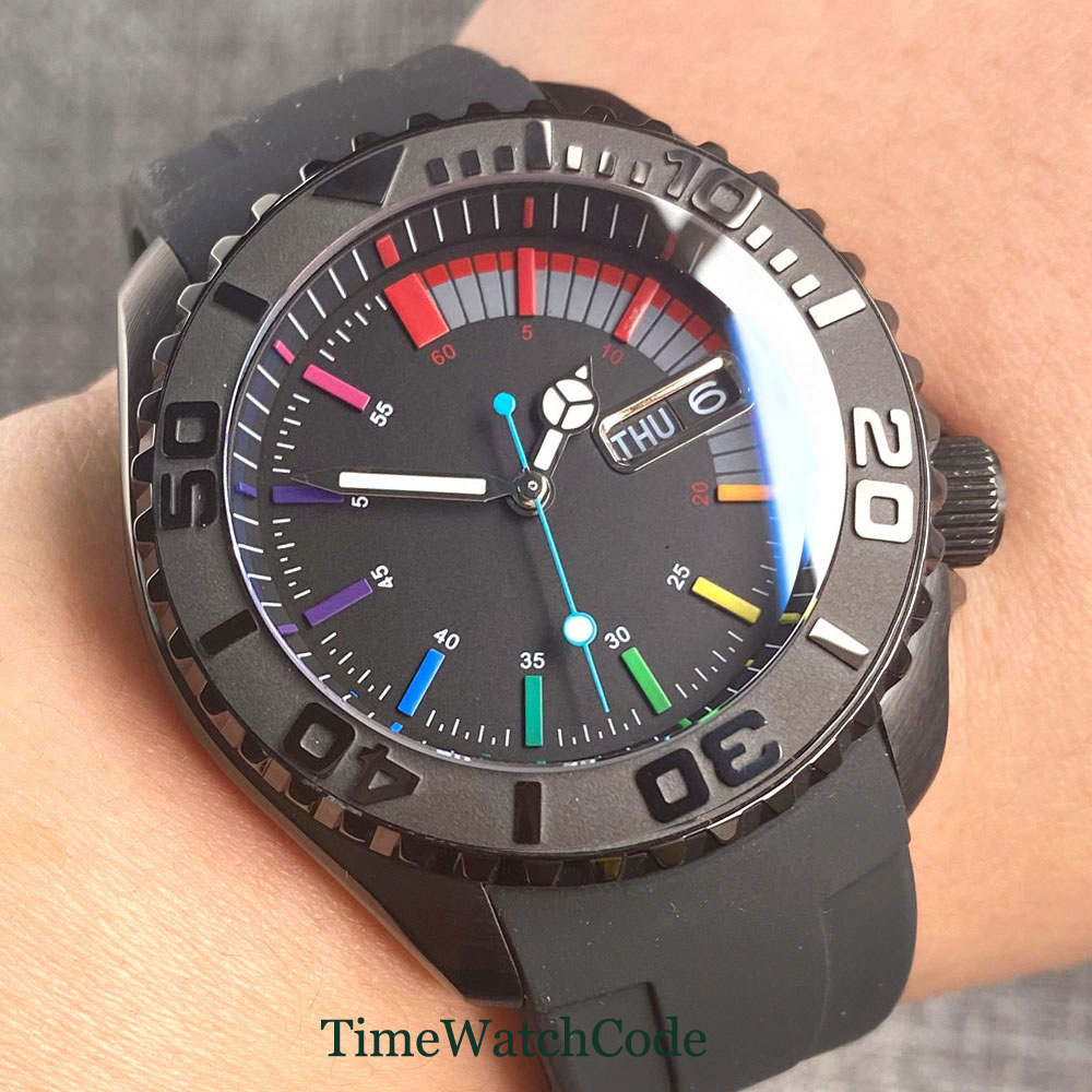 Rubber Strap Diver - Tandorio 41mm 20ATM Diver Automatic Watch