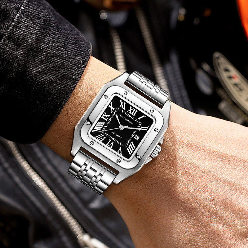 Butterfly Clasp Deployant - High-End Luxury Square Automatic Mechanical Watch