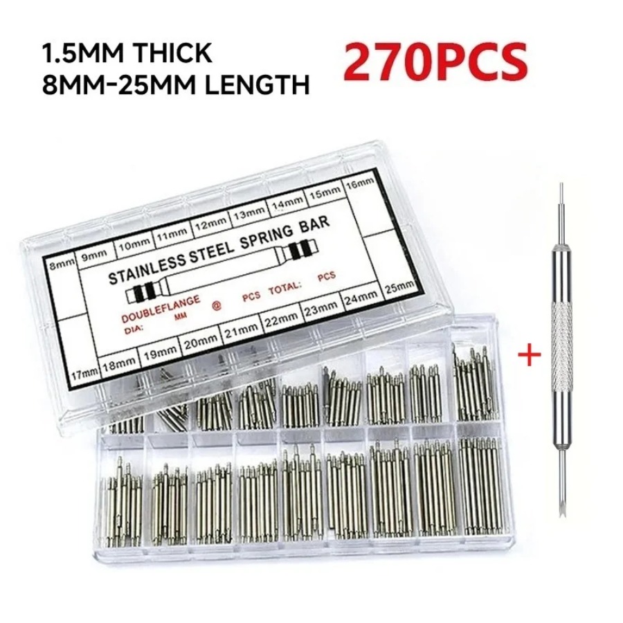 Spring Bar Tool Set - 270pcs/Box Strainless Steel Spring Bars Dia