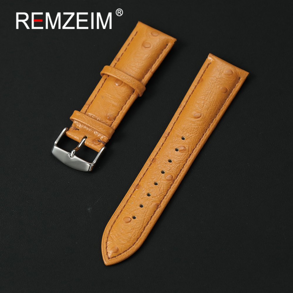 Leather Strap Quick Release - Ostrich Pattern Genuine Leather Strap 18mm