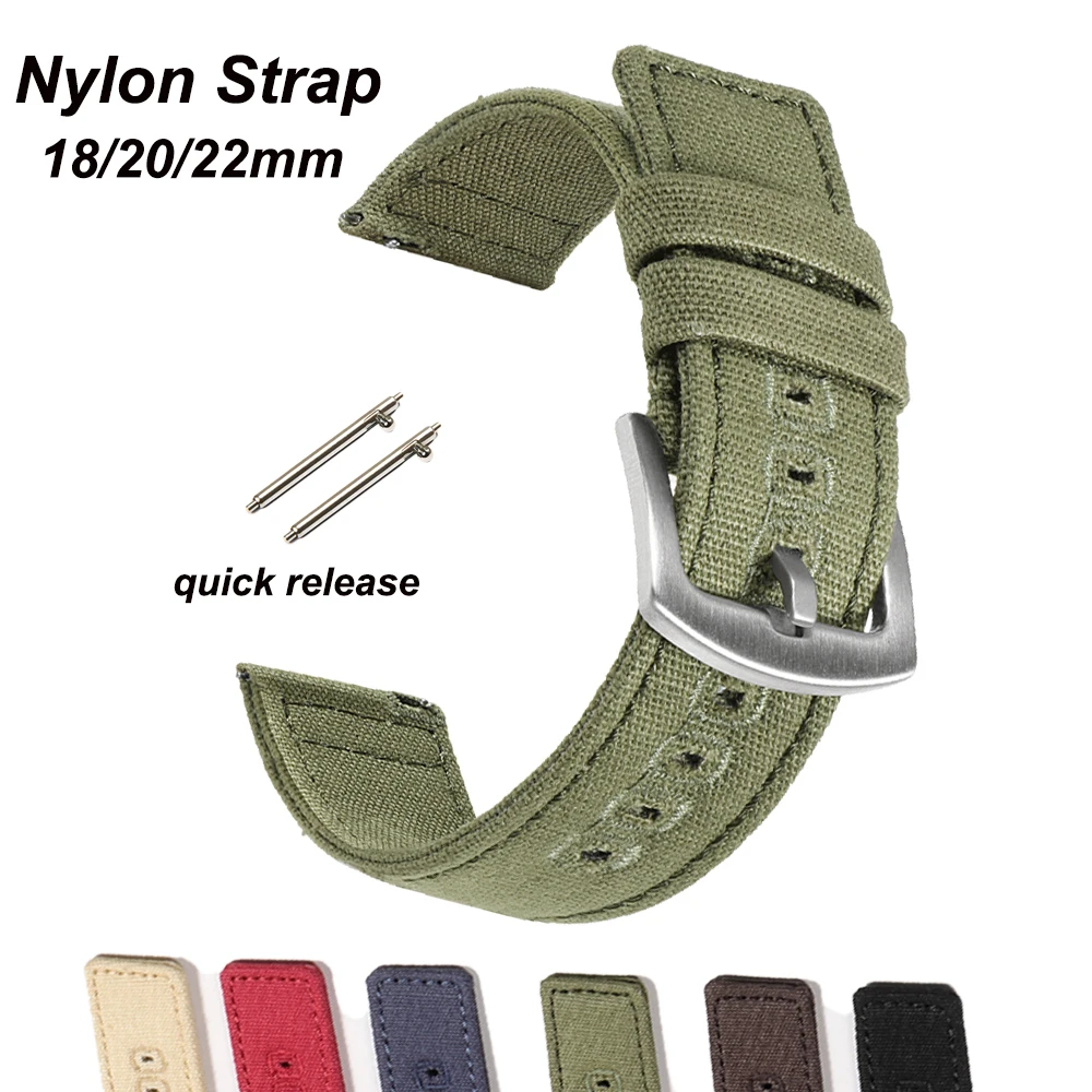 Perlon Strap Woven - 18mm 20mm Nylon Woven Canvas Watch