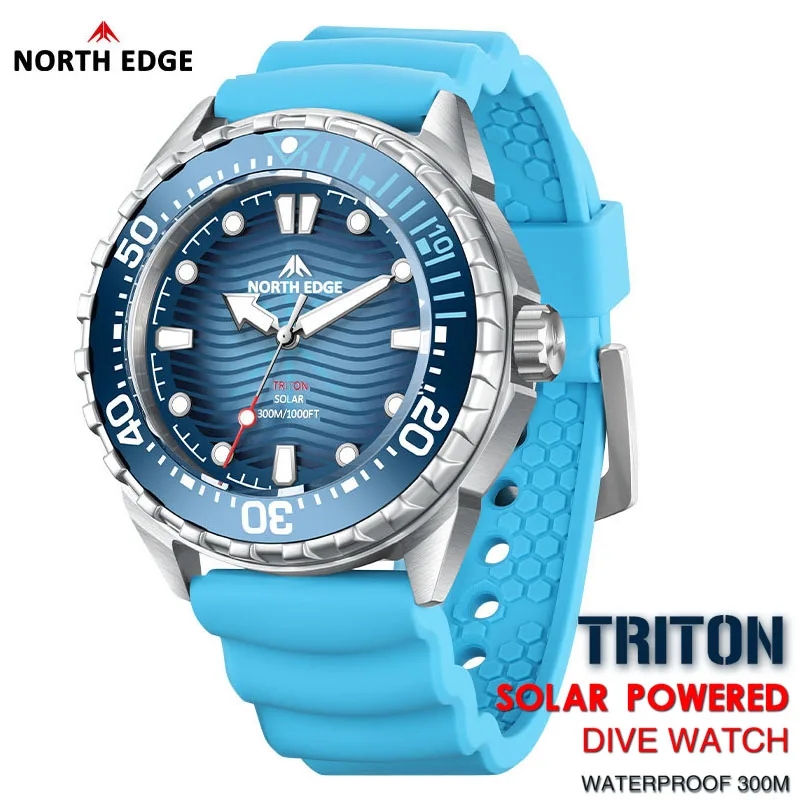Stainless Bracelet Diver - NORTH EDGE 2025 New TRITON Solar