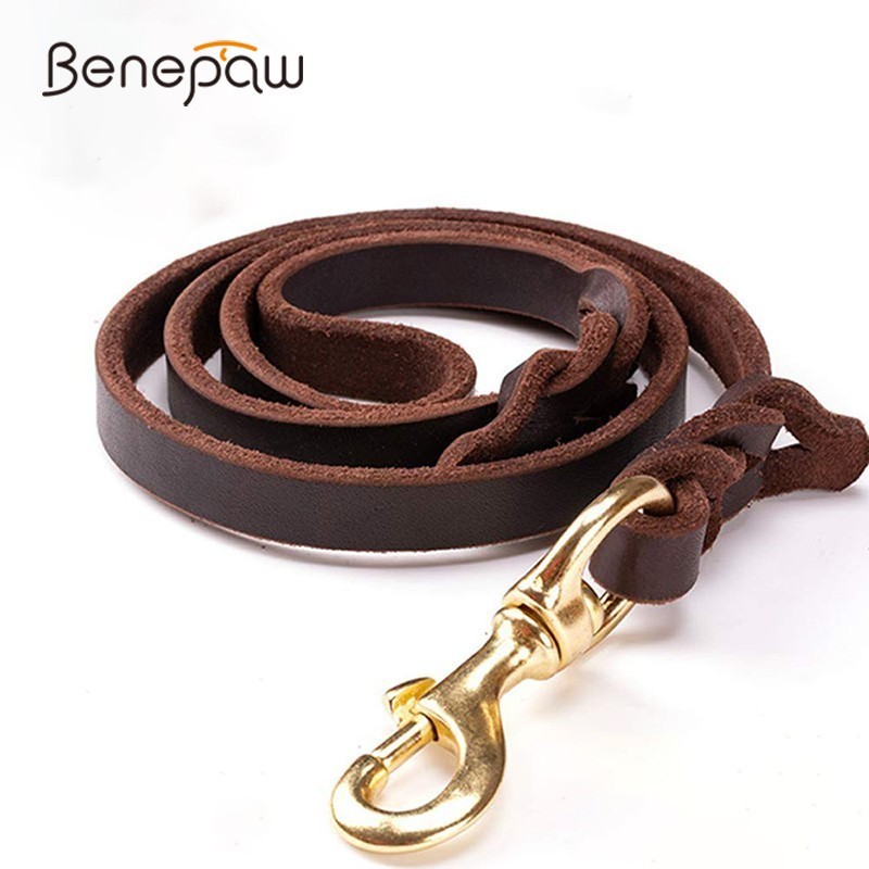 Leather Strap Quick Release - Benepaw High-end Cowhide Leather Leash Dog