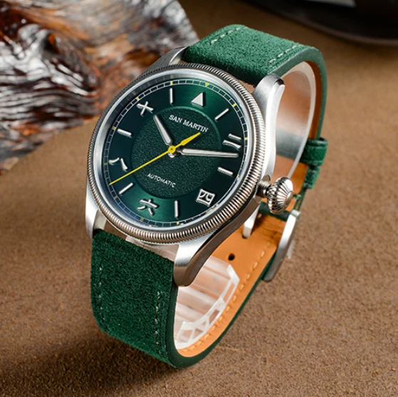 San Martin Men Automatic Watch - Leather Strap Quick Release reseña y precio