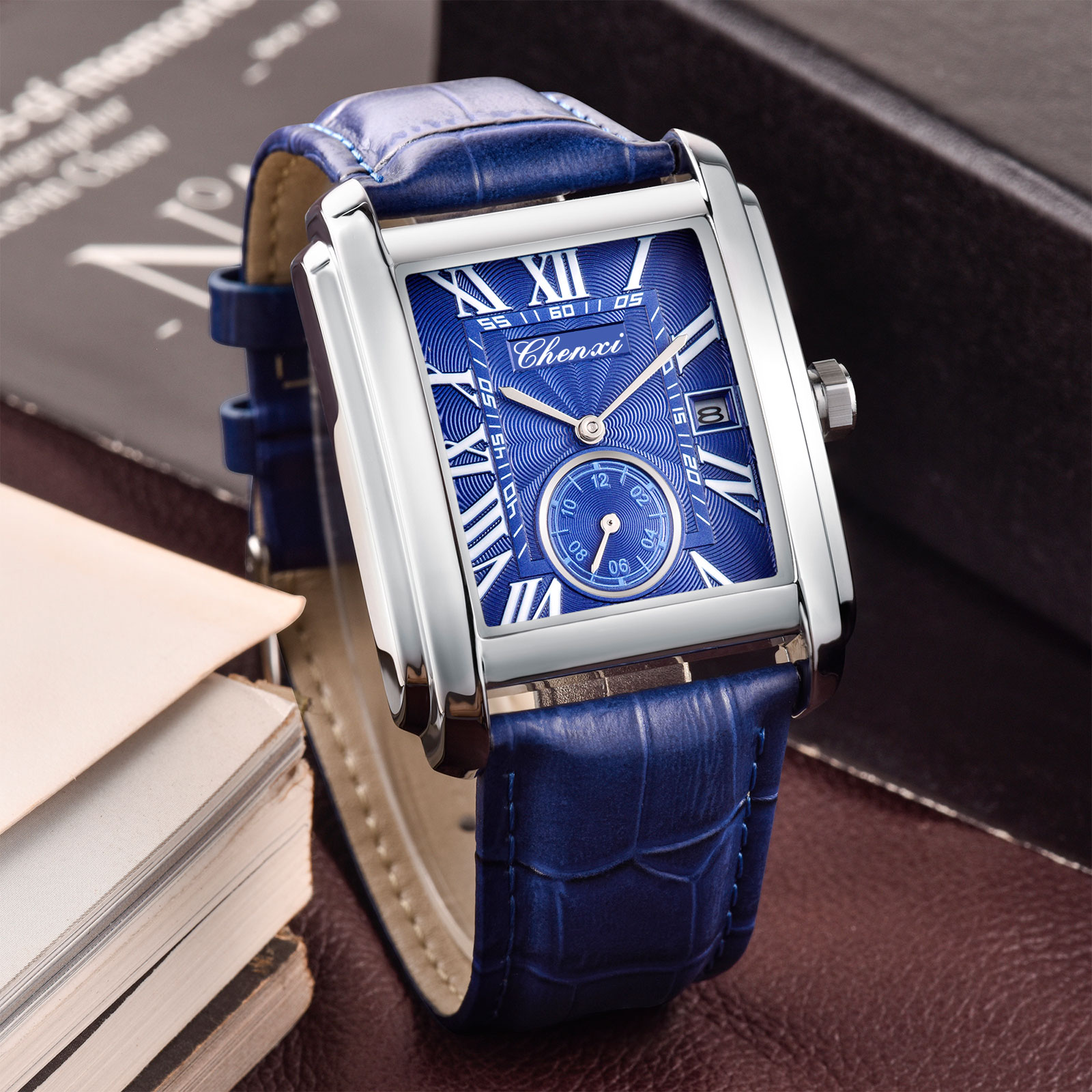 Chenxi 8216 New Fashion Boy Cl - Leather Watch Band Men reseña y precio