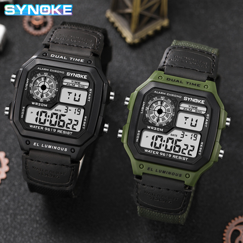 Synoke Outdoor Military Digita - Canvas Strap Watch reseña y precio