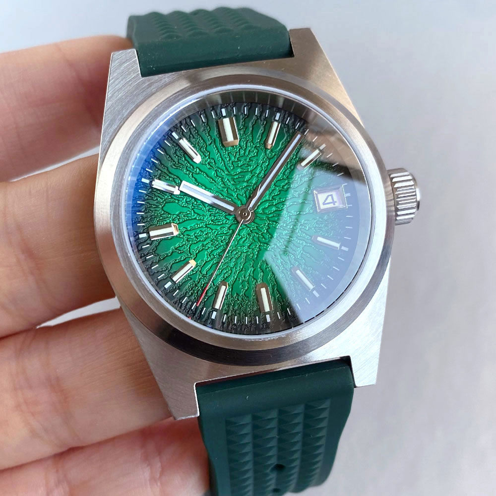 New 38mm Mechanical Watch Men  - Rubber Strap Diver reseña y precio