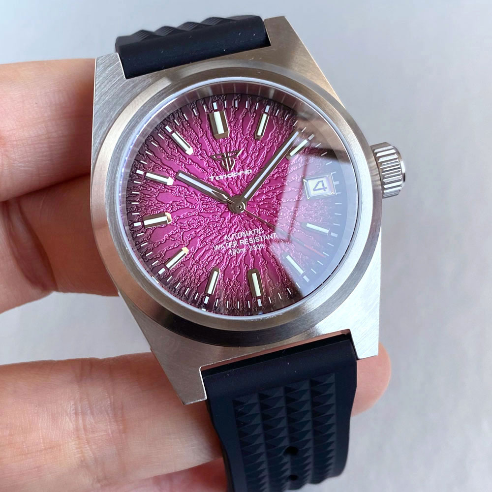 New 38mm Mechanical Watch Men  - Rubber Strap Diver reseña y precio