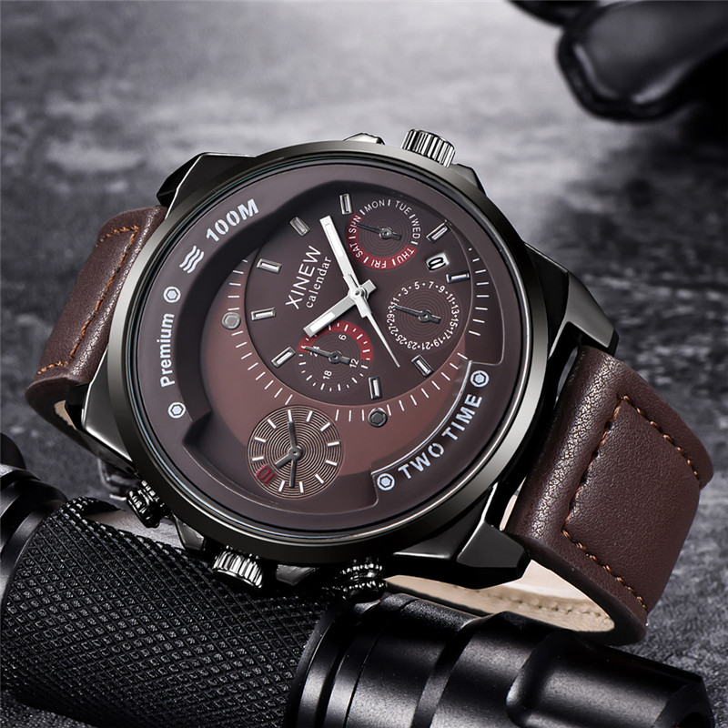 Original XINEW Brand Men Watch - Leather Watch Band Men reseña y precio