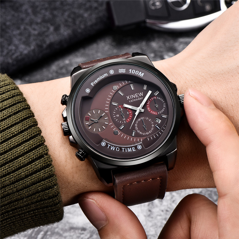 Original XINEW Brand Men Watch - Leather Watch Band Men reseña y precio
