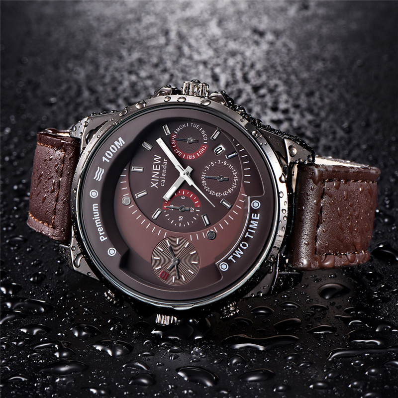 Original XINEW Brand Men Watch - Leather Watch Band Men reseña y precio
