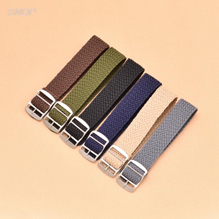 20mm 22mm Black Navy solid col - Perlon Strap Woven reseña y precio