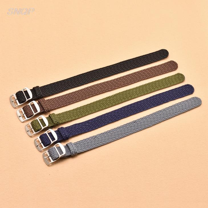20mm 22mm Black Navy solid col - Perlon Strap Woven reseña y precio