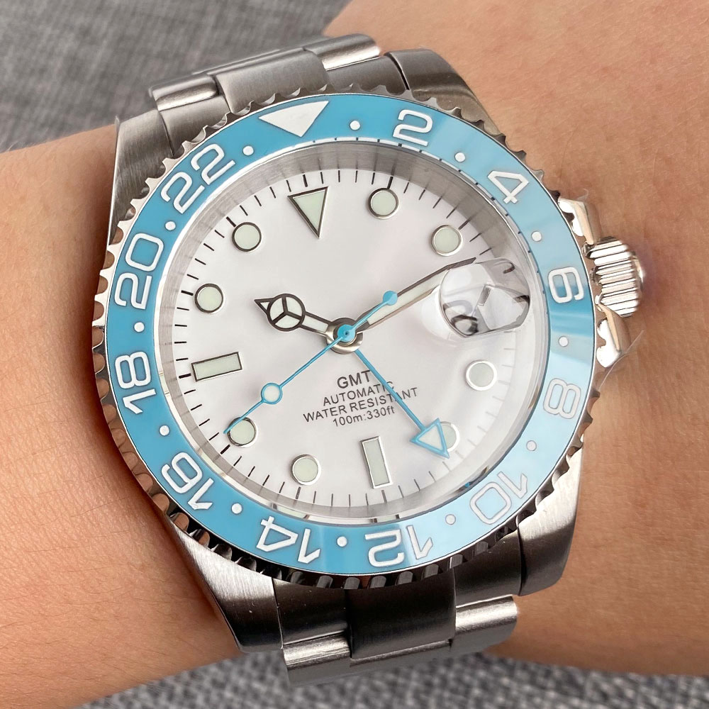 Customized 40mm Ice Blue Dial  - Stainless Bracelet Diver reseña y precio
